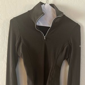 ALO Brown Jersey Long Sleeve Bodysuit